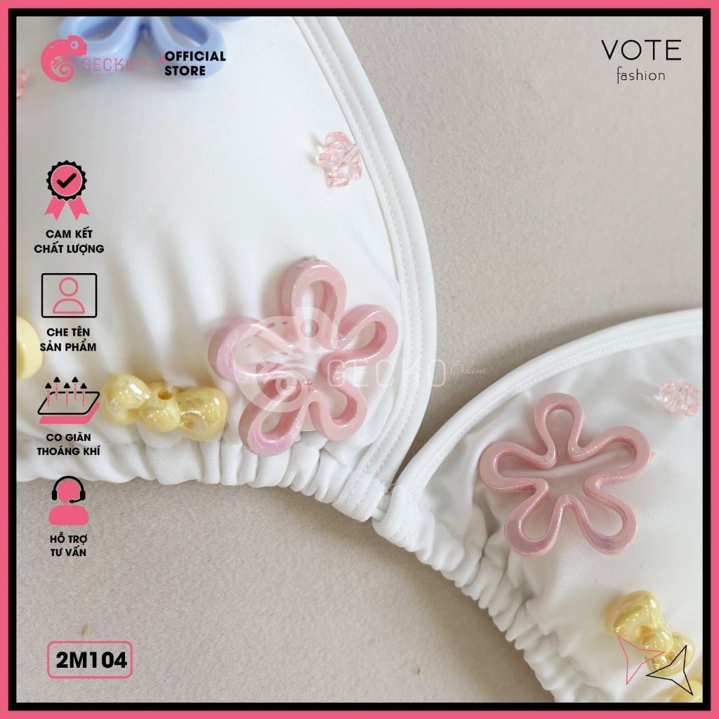  Bikini 2 Mảnh Tam Giác Charm Màu Sắc Dễ Thương GECKO 2M104 