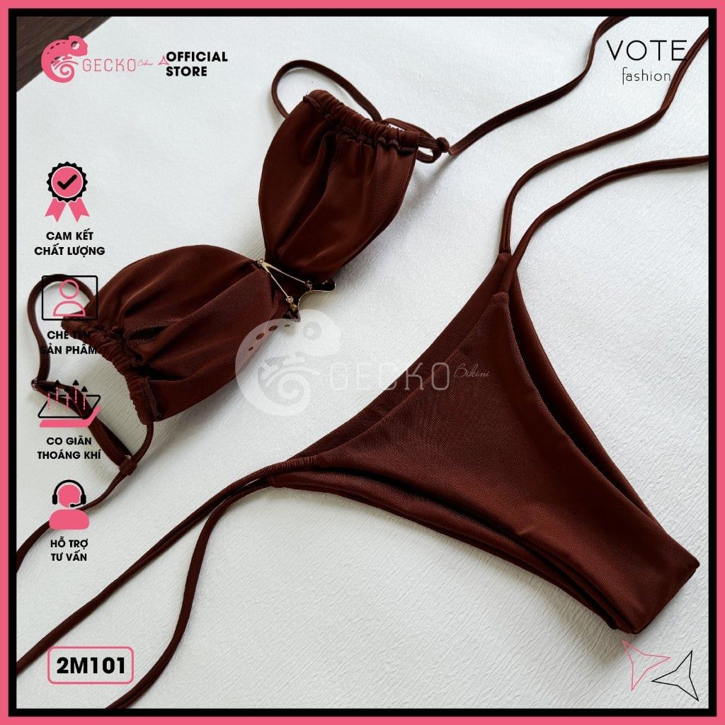  Bikini 2 Mảnh Cúp Phối Khoen Ngôi Sao Cute GECKO 2M101 