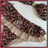  Bikini 2 Mảnh Đính Khoen Vàng Hoạ Tiết Da Beo Sexy GECKO 2M83 