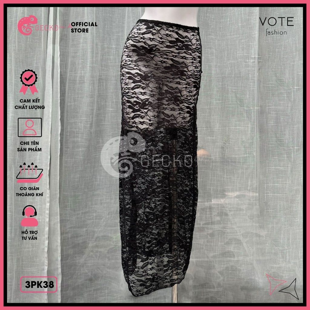  Chân Váy Ren Hoa Dáng Dài Mặc Kèm Bikini GECKO 3PK38 