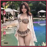  Bikini 2 Mảnh Đính Khoen Vàng Hoạ Tiết Da Beo Sexy GECKO 2M83 