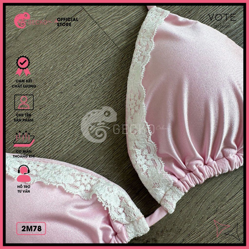  Bikini 2 Mảnh Phối Ren Xinh Xắn GECKO 2M78 