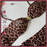  Bikini 2 Mảnh Đính Khoen Vàng Hoạ Tiết Da Beo Sexy GECKO 2M83 
