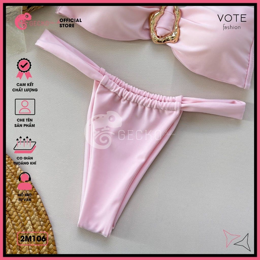  Bikini 2 Mảnh Áo Cúp Khoen Méo Quần Lotkhe Gợi Cảm GECKO 2M106 