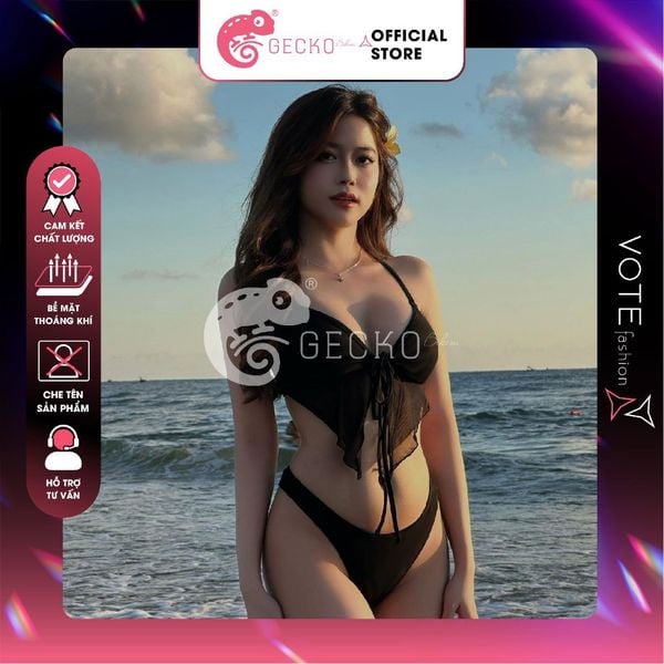 Bikini 2 Mảnh Phối Voan Tam Giác Kiểu Butterfly GECKO 2M74 