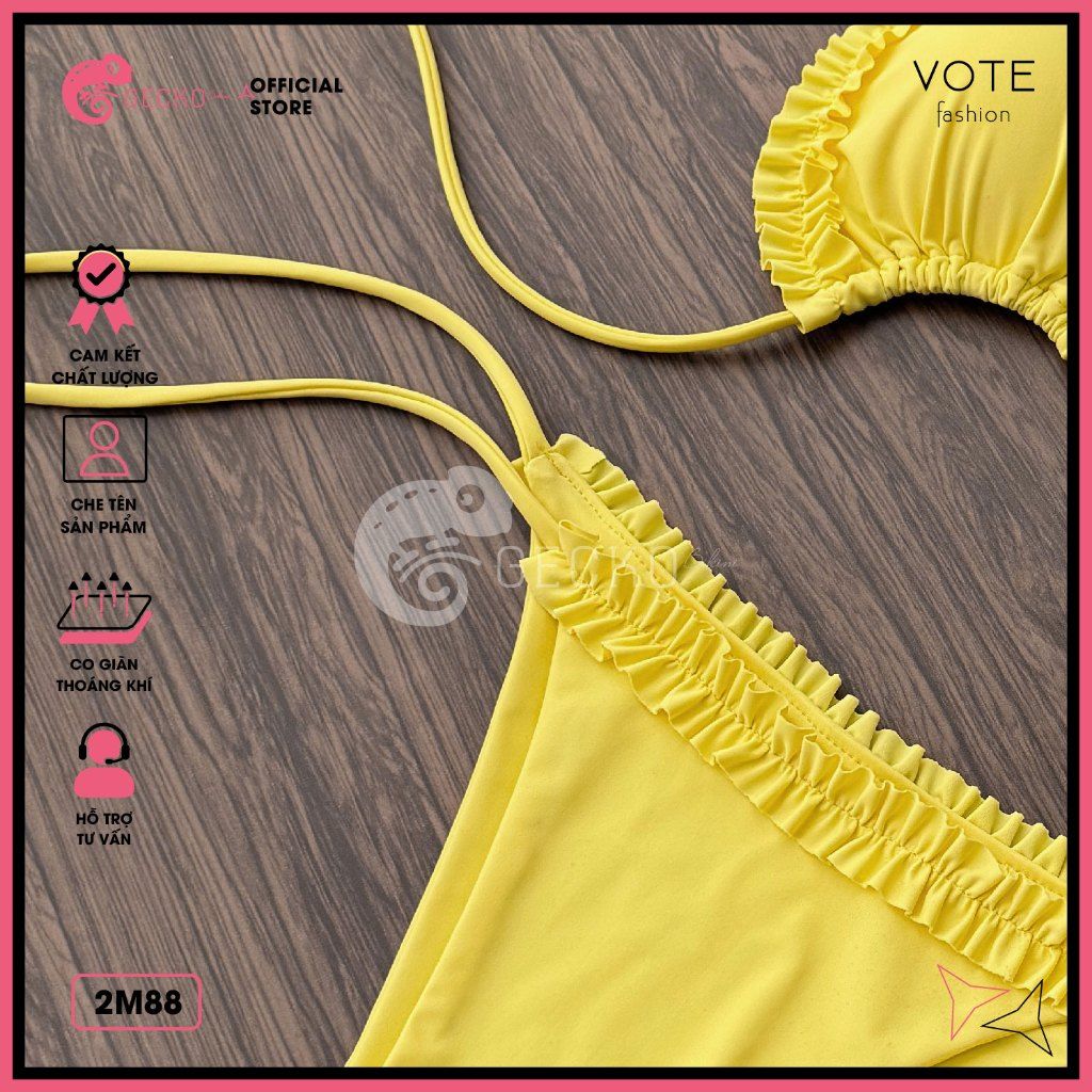  Bikini 2 Mảnh Tam Giác Viền Bèo Cột Dây Cute GECKO 2M88 