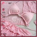  Combo 3 Món Bikini Tam Giác Ren Mix Ngọ.c Tra.i GECKO 4CB06 