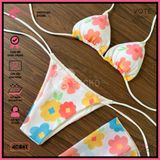  Combo 3 Món Tam Giác Mix Khăn Voan Hoạ Tiết Nhiệt Đới GECKO 4CB41 