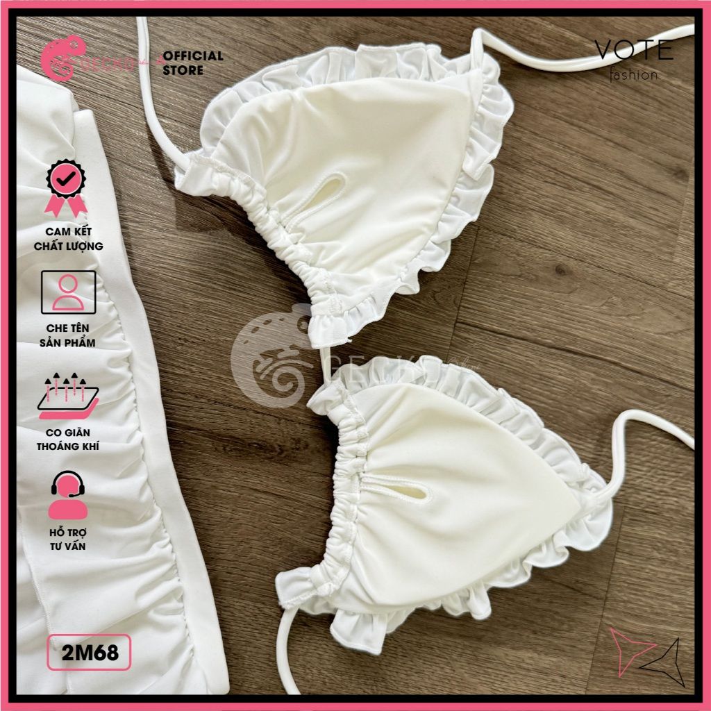  Bikini 2 Mảnh Tam Giác Quần Bèo Dễ Thương Gợi Cảm GECKO 2M68 