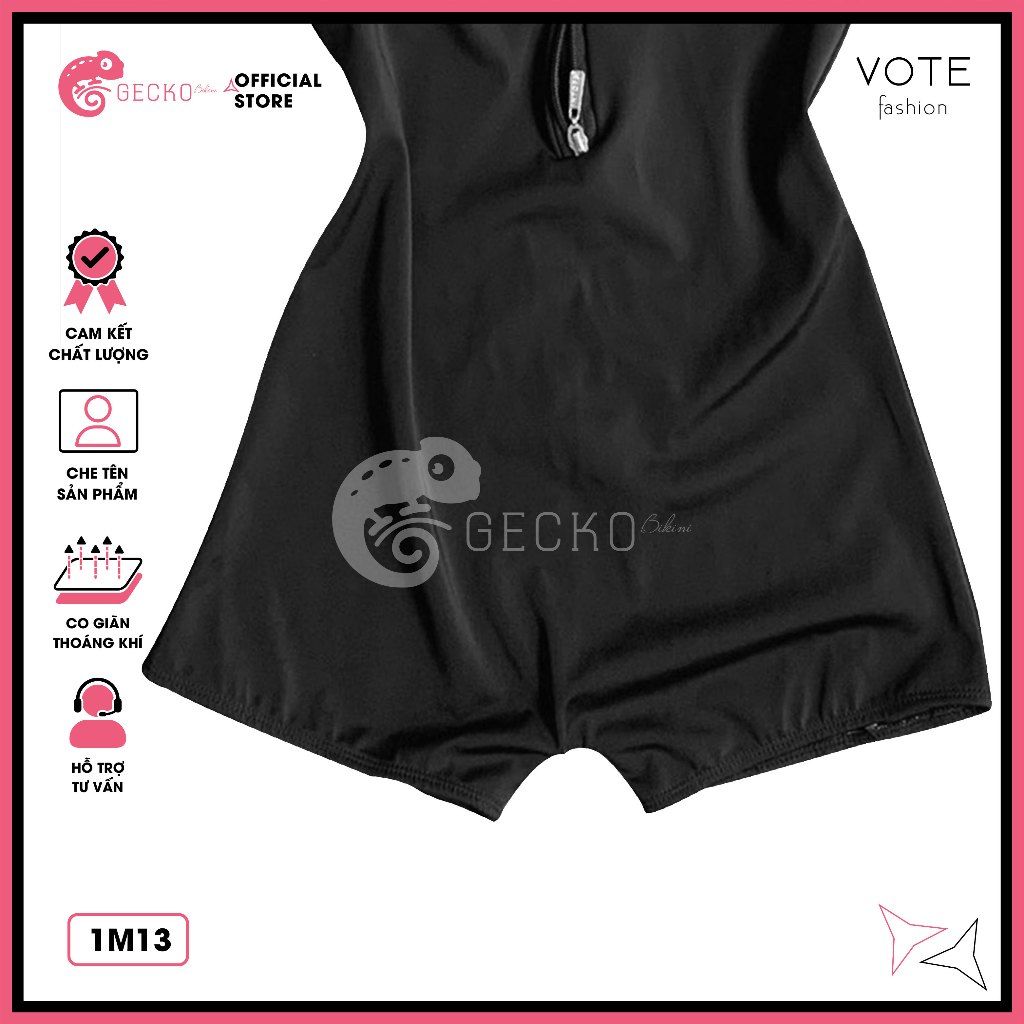  Bikini 1 Mảnh Bodysuit Kín Đáo Cute GECKO 1M13 