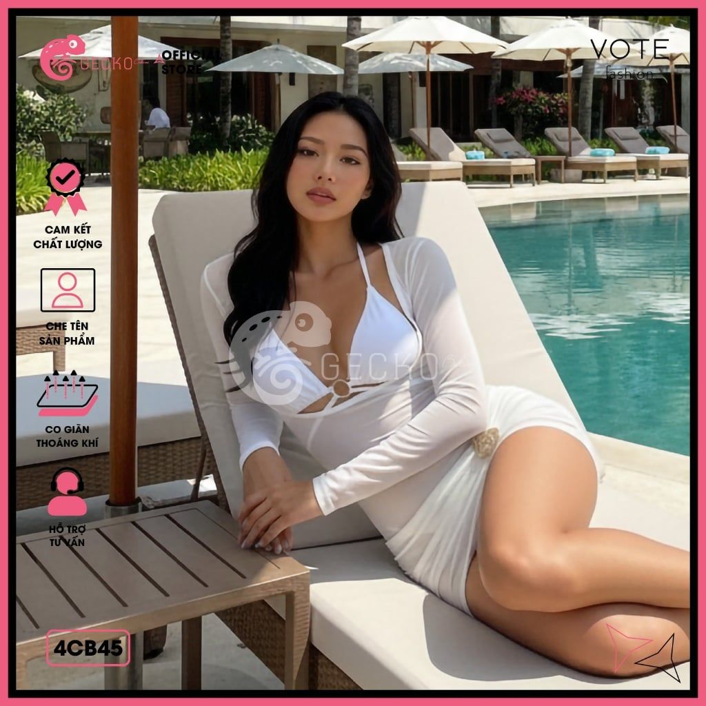  Combo 3 Món Tam Giác Phối Áo Lưới Kèm Khoen Slay GECKO 4CB45 