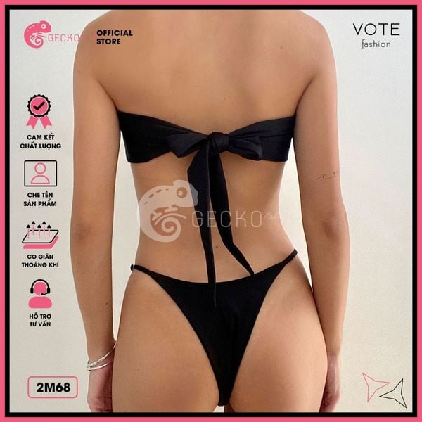  Bikini 2 Mảnh Ngang Ngực Phối Khoen GECKO 2M69 