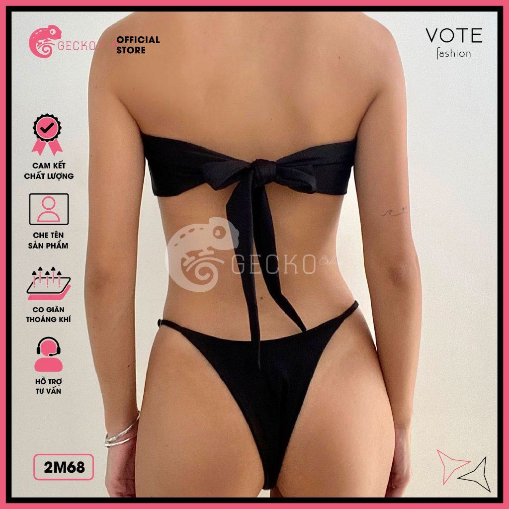  Bikini 2 Mảnh Ngang Ngực Phối Khoen GECKO 2M69 