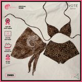  Bikini 2 Mảnh Tam Giác Quần Đùi Hoạ Tiết Beo Sexy GECKO 2M85 