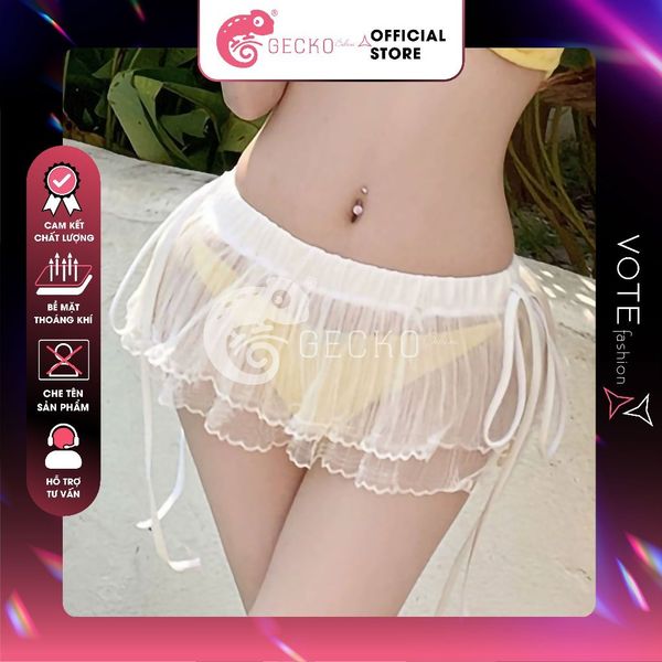  Chân Váy Voan Tơ Giấy 2 Tầng Dáng Ngắn Dễ Thương Mặc Kèm Bikini GECKO 3PK39 