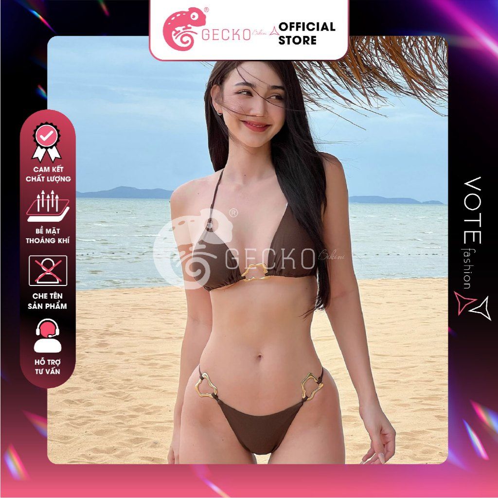  Bikini 2 Mảnh Mix Khoen Méo Quần Tăng Đơ Slay GECKO 2M98 