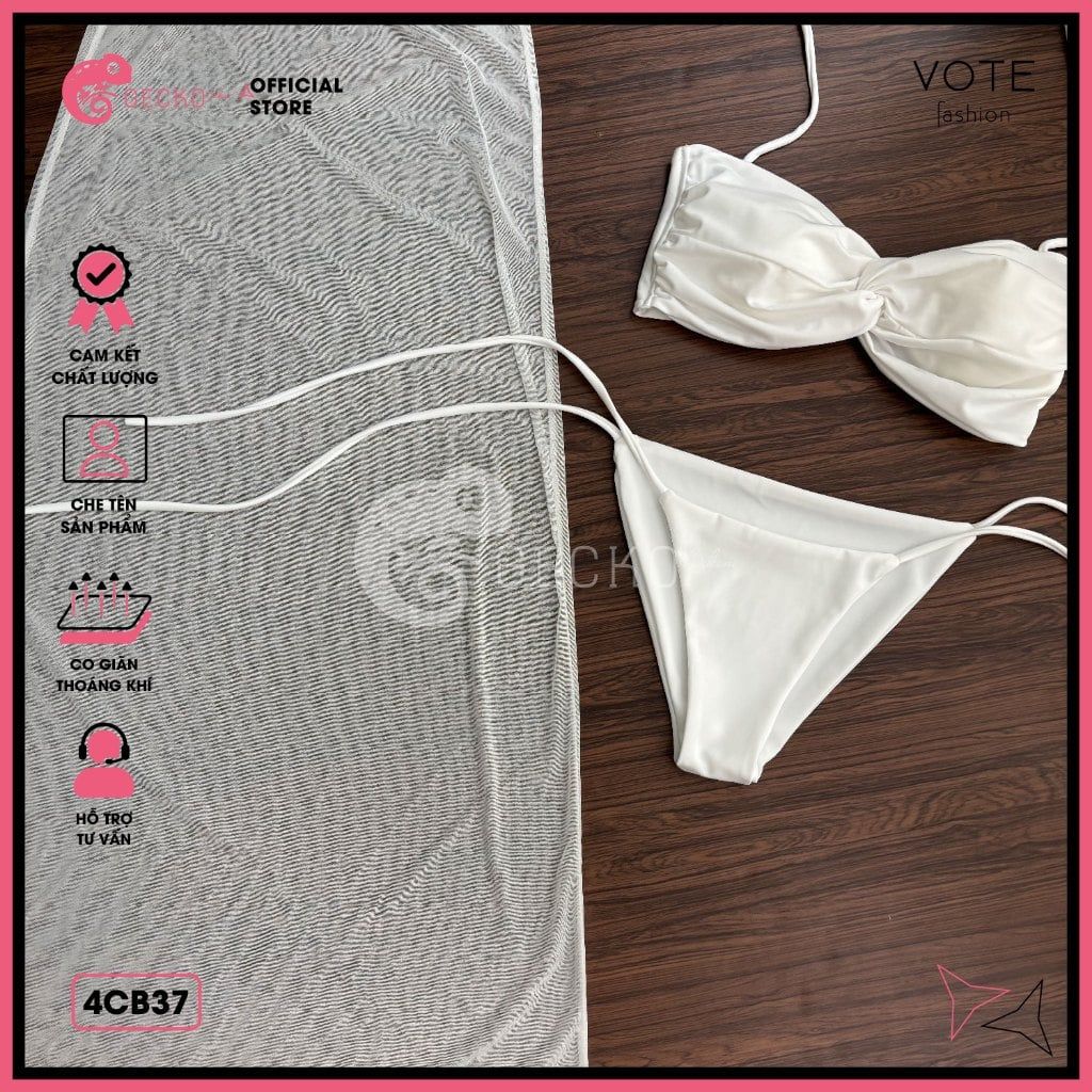  Combo 3 Món Chân Váy Phối Bikini Áo Xoắn Gợi Cảm GECKO 4CB37 