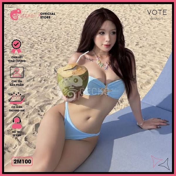  Bikini 2 Mảnh Cúp Ngực Mix Khoen Sao Biển Dễ Thương GECKO 2M100 