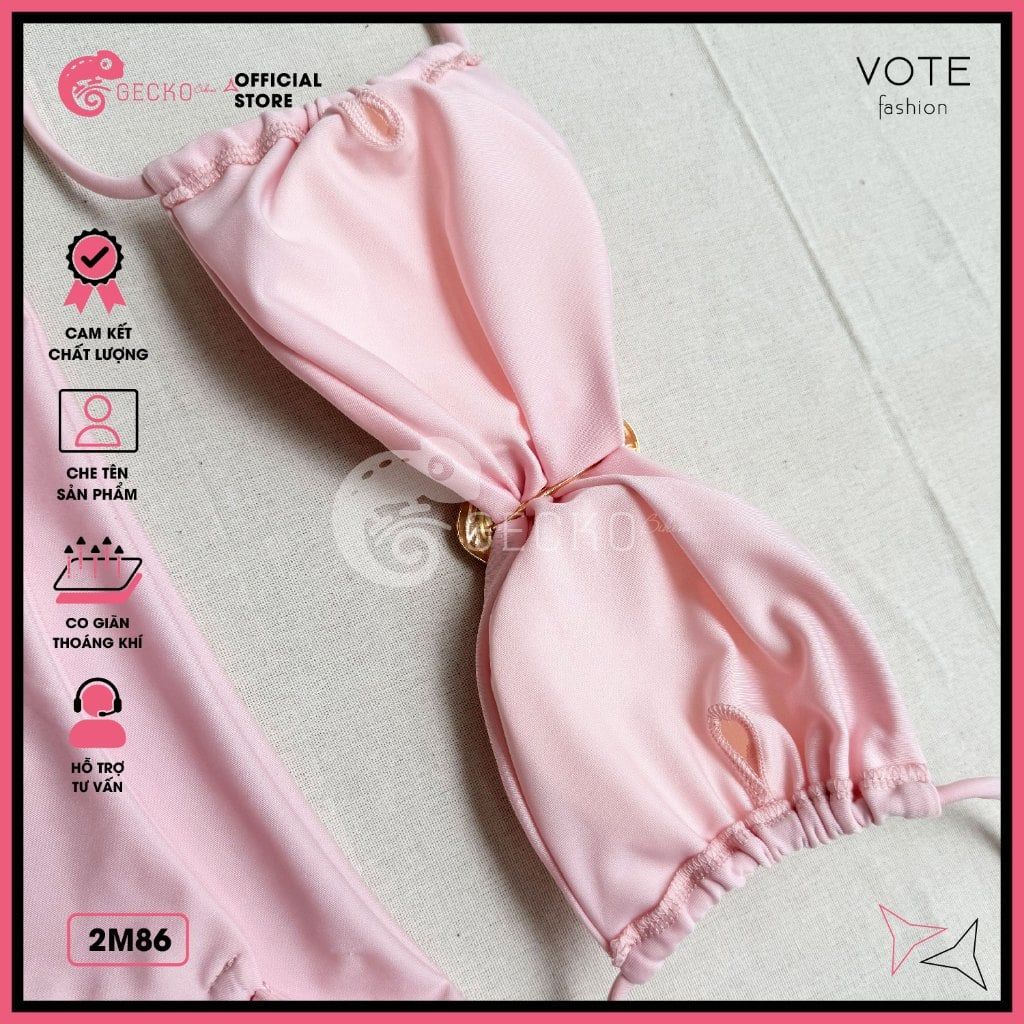  Bikini 2 Mảnh Phối Khoen Charm Slay Dễ Thương GECKO 2M86 