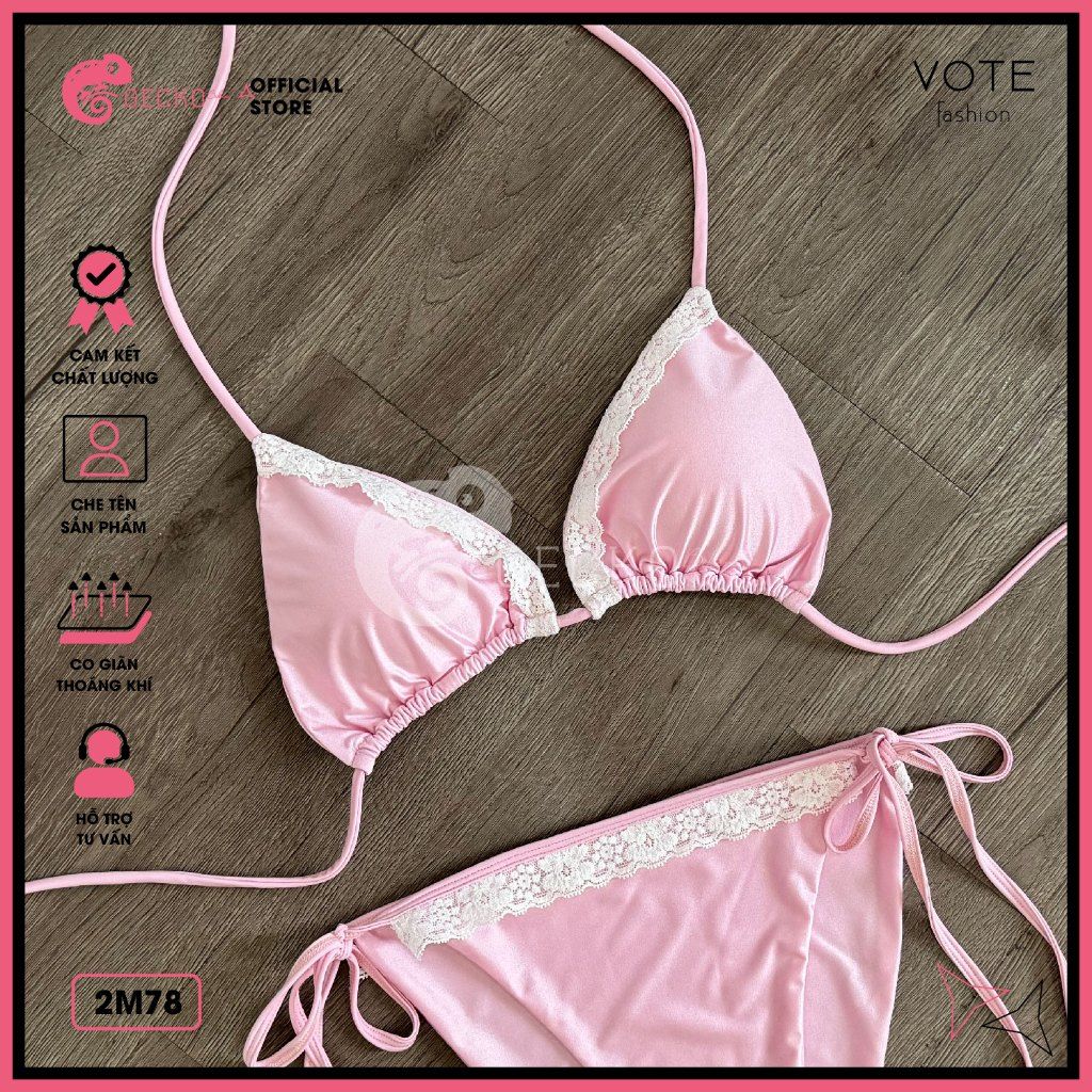  Bikini 2 Mảnh Phối Ren Xinh Xắn GECKO 2M78 