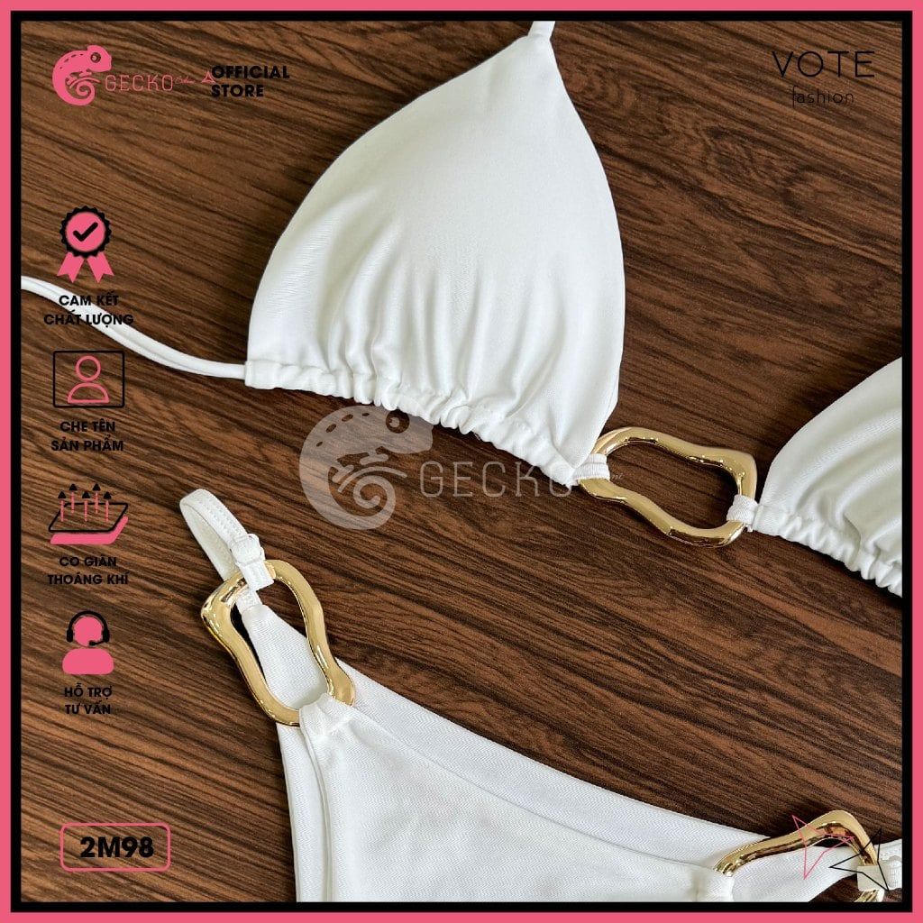  Bikini 2 Mảnh Mix Khoen Méo Quần Tăng Đơ Slay GECKO 2M98 