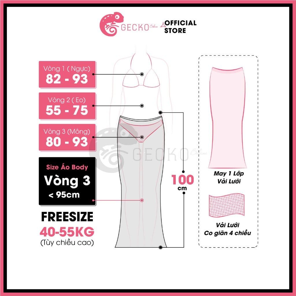  Combo 3 Món Chân Váy Phối Bikini Áo Xoắn Gợi Cảm GECKO 4CB37 