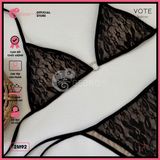  Bikini 2 Mảnh Tam Giác Ren Hoa Phối Khoen Gợi Cảm GECKO 2M92 