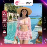  Combo 3 Món Bikini Tam Giác Ren Mix Ngọ.c Tra.i GECKO 4CB06 