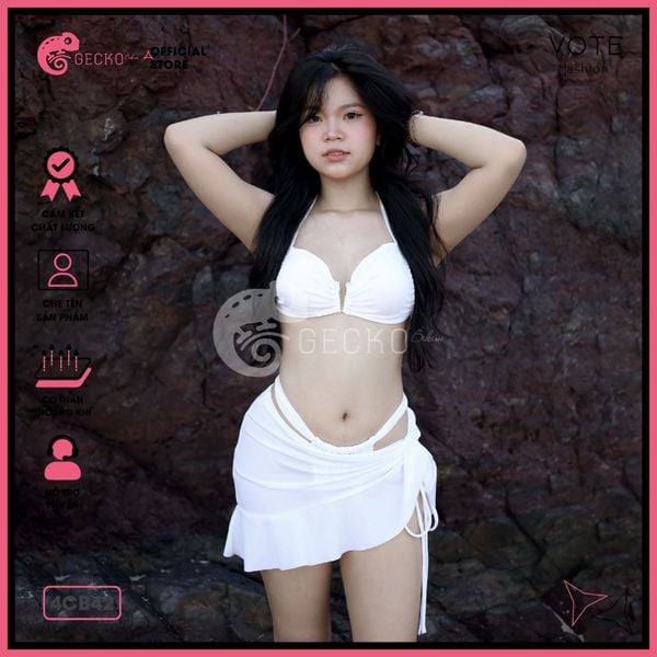  Combo 3 Món Bikini Áo Cúp Phối Chân Váy GECKO 4CB42 
