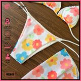  Combo 3 Món Tam Giác Voan Hoạ Tiết Hoa Dễ Thương GECKO 4CB41 