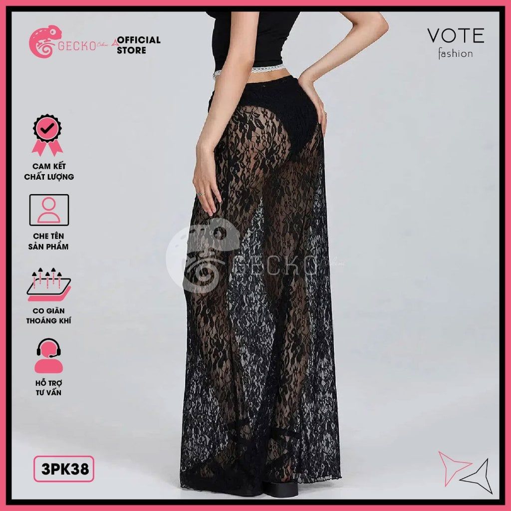  Chân Váy Ren Hoa Dáng Dài Mặc Kèm Bikini GECKO 3PK38 