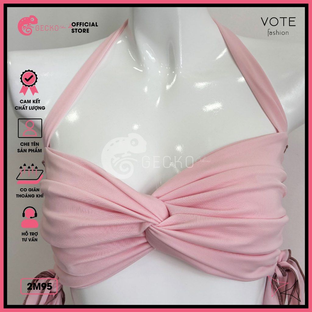  Bikini 2 Mảnh Áo Xoắn Tua Rua Quần Bèo GECKO 2M95 