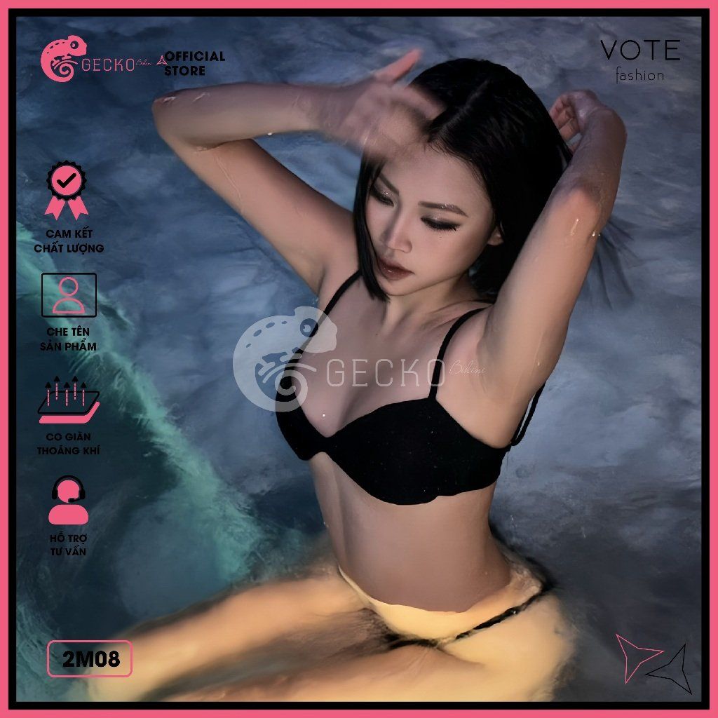  Bikini 2 Mảnh Áo Lượn Sóng Quần Lotkhe GECKO 2M08 