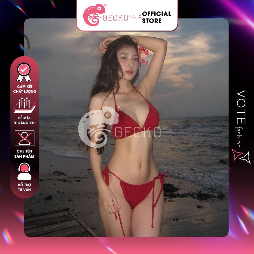  Bikini 2 Mảnh Tam Giác Tăm Lạnh Lotkhe Gợi Cảm GECKO 2M91 