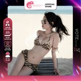  Bikini 2 Mảnh Tam Giác Quần Đùi Hoạ Tiết Beo Sexy GECKO 2M85 