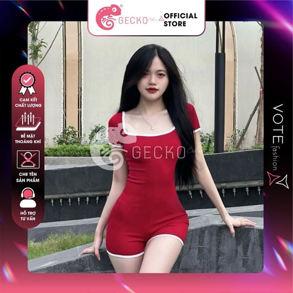  Bikini 1 Mảnh Bodysuit Tay Ngắn Quần Đùi GECKO 1M03 