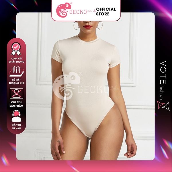  Bikini 1 Mảnh Áo Thun Bodysuit Không Có Mút Tay Ngắn Đáy Chip GECKO 1M27 