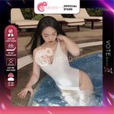  Bikini 1 Mảnh Bodysuit Thun Tăm Khoét Lưng Cổ V Xẻ Cao GECKO 1M12 