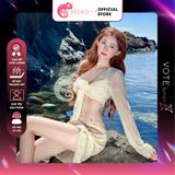  Combo 4 Món Bikini Mix Áo Lưới Kèm Khăn GECKO 4CB19 