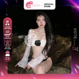  Combo 3 Món Áo Ren Cover Mix Bikini Hoa Hồng GECKO 4CB21 