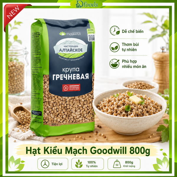Hạt Kiều Mạch Goodwill 800g – Buckwheat Groats Nga, Hạt Nguyên Dùng Nấu Cơm, Cháo & Salad
