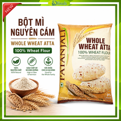Bột mì nguyên cám Atta Patanjali Ấn Độ túi 5kg