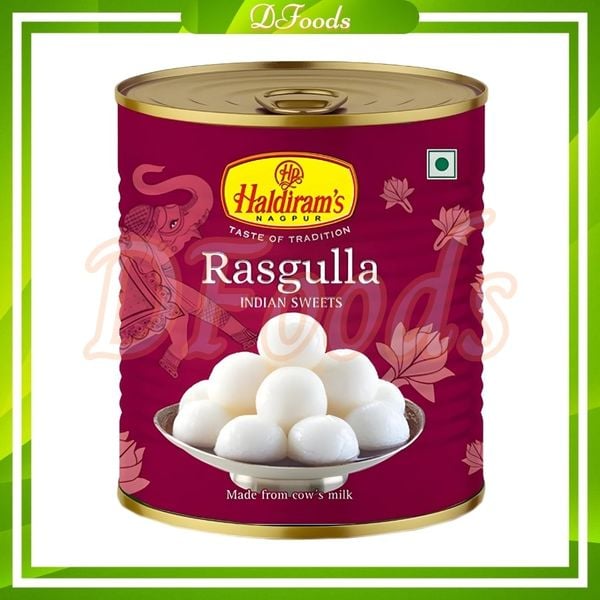 Haldirams Rasgulla 1KG – Món tráng miệng mềm mịn, ngọt dịu đậm chất Ấn Độ