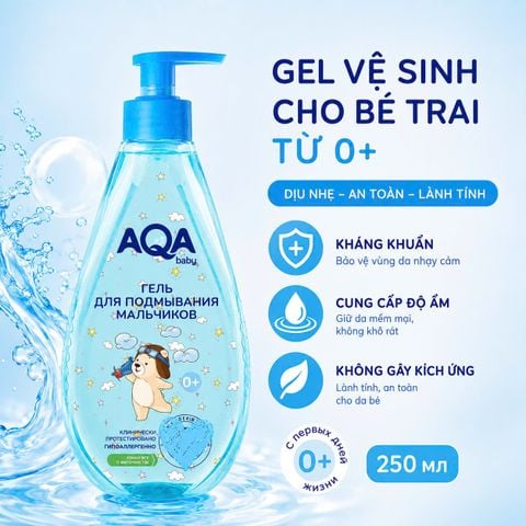 Dung dịch kháng khuẩn vệ sinh cho bé Aqua Nga chai 300ml (bé trai)
