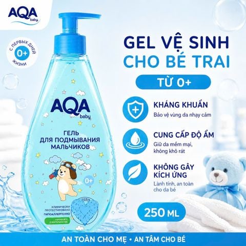 Dung dịch kháng khuẩn vệ sinh cho bé Aqua Nga chai 300ml (bé trai)