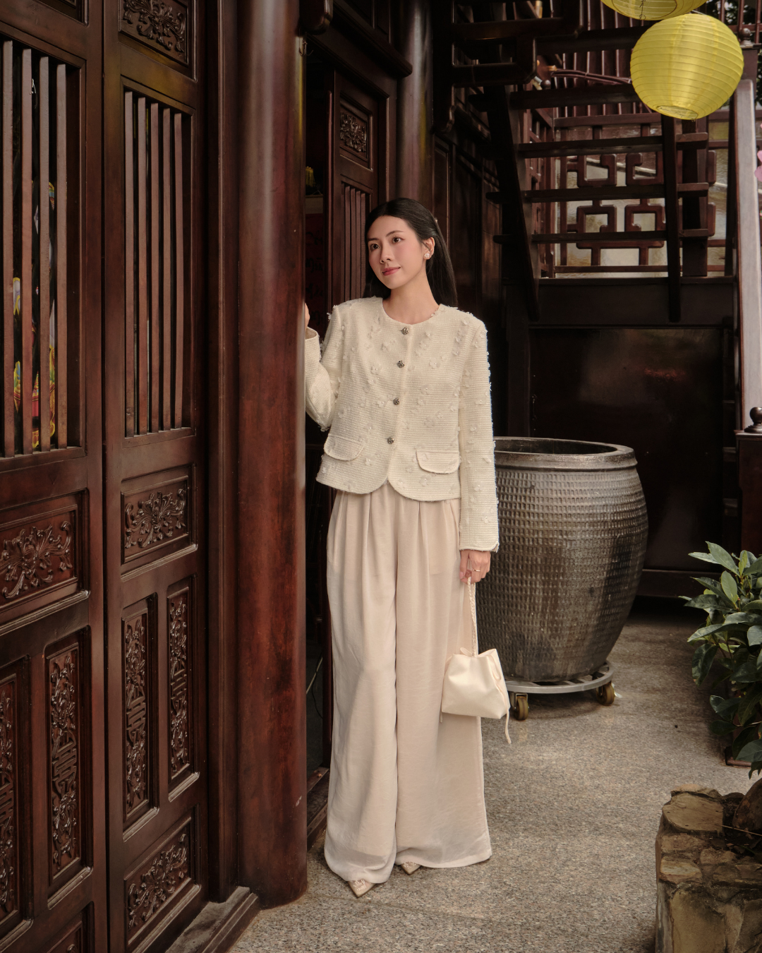  PETAL TROUSERS - NUDE BEIGE 