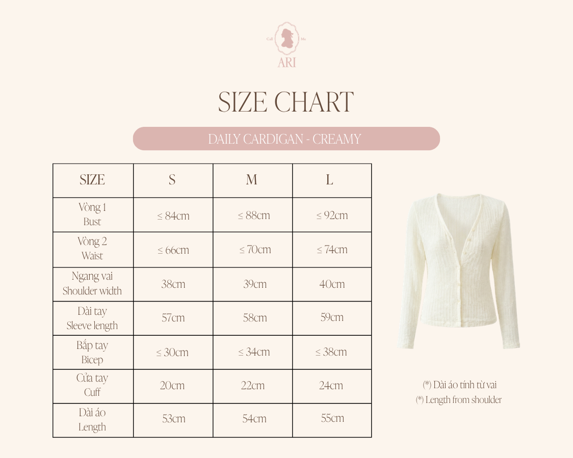  DAILY CARDIGAN - CREAMY 