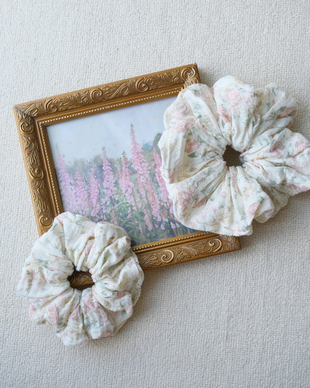  VINTAGE ROSE SCRUNCHIES 