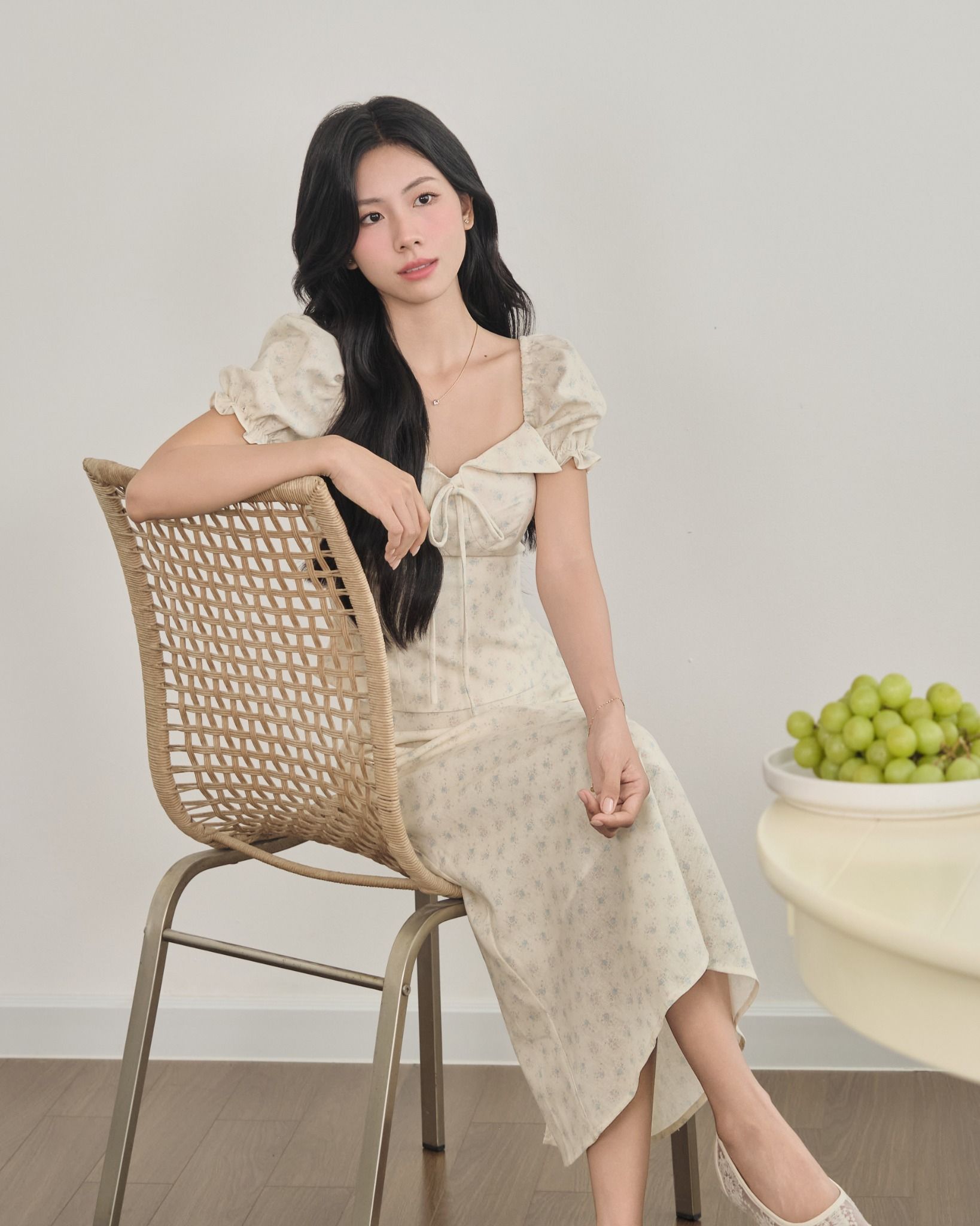  LINEN ALINE SKIRT - FLORAL 