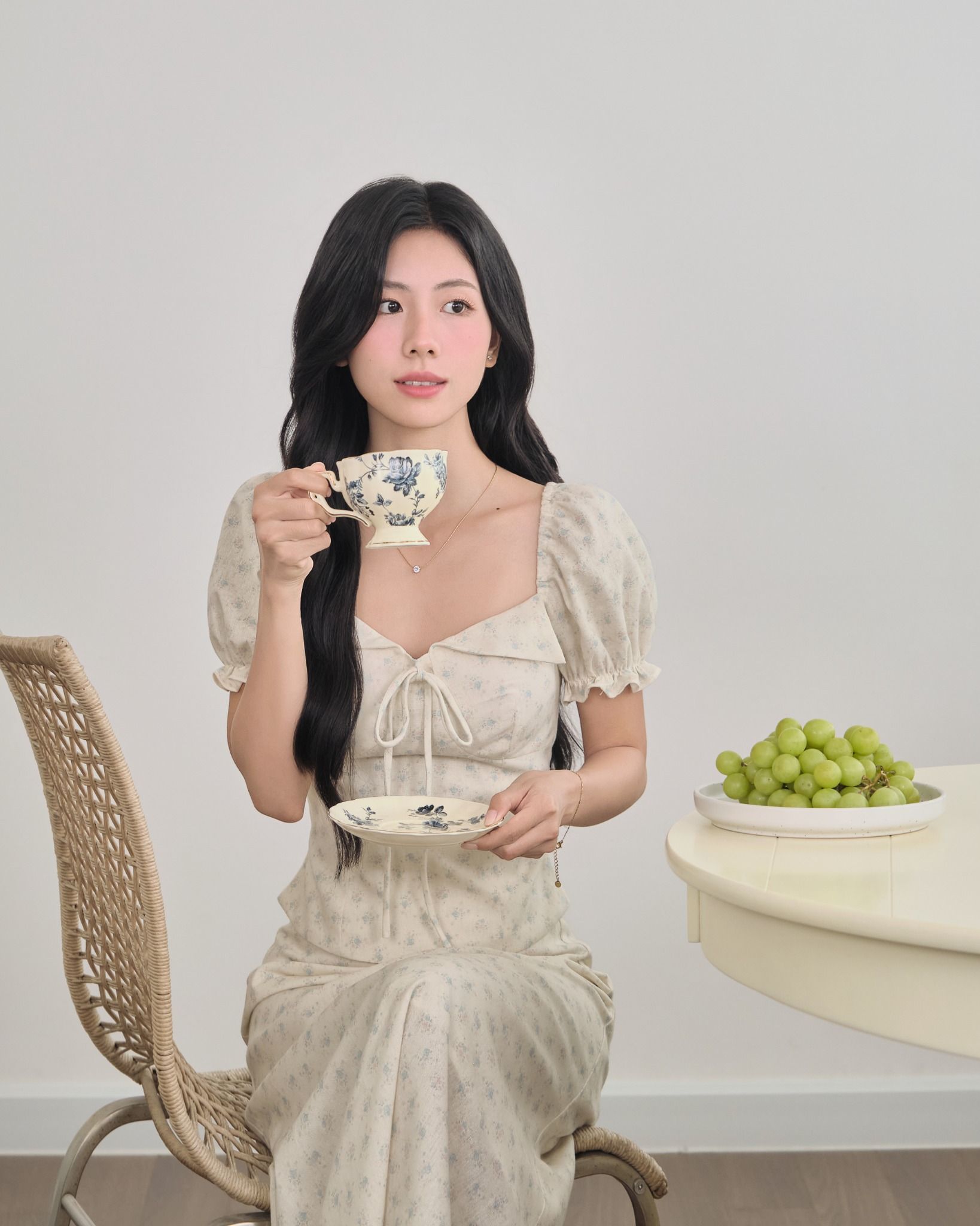  LINEN ALINE SKIRT - FLORAL 